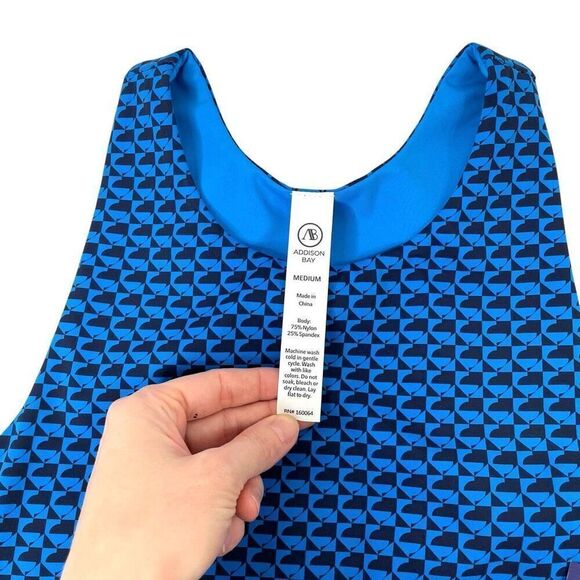 NEW Addison Bay SET Logan sport bra & flounce skorts Sz M lake geo pickleball - Picture 3 of 15